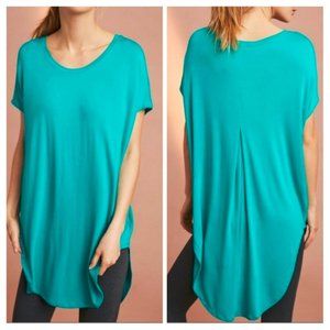 NWT Anthropologie Floreat Teal Oversized Soft Tunic Size Small